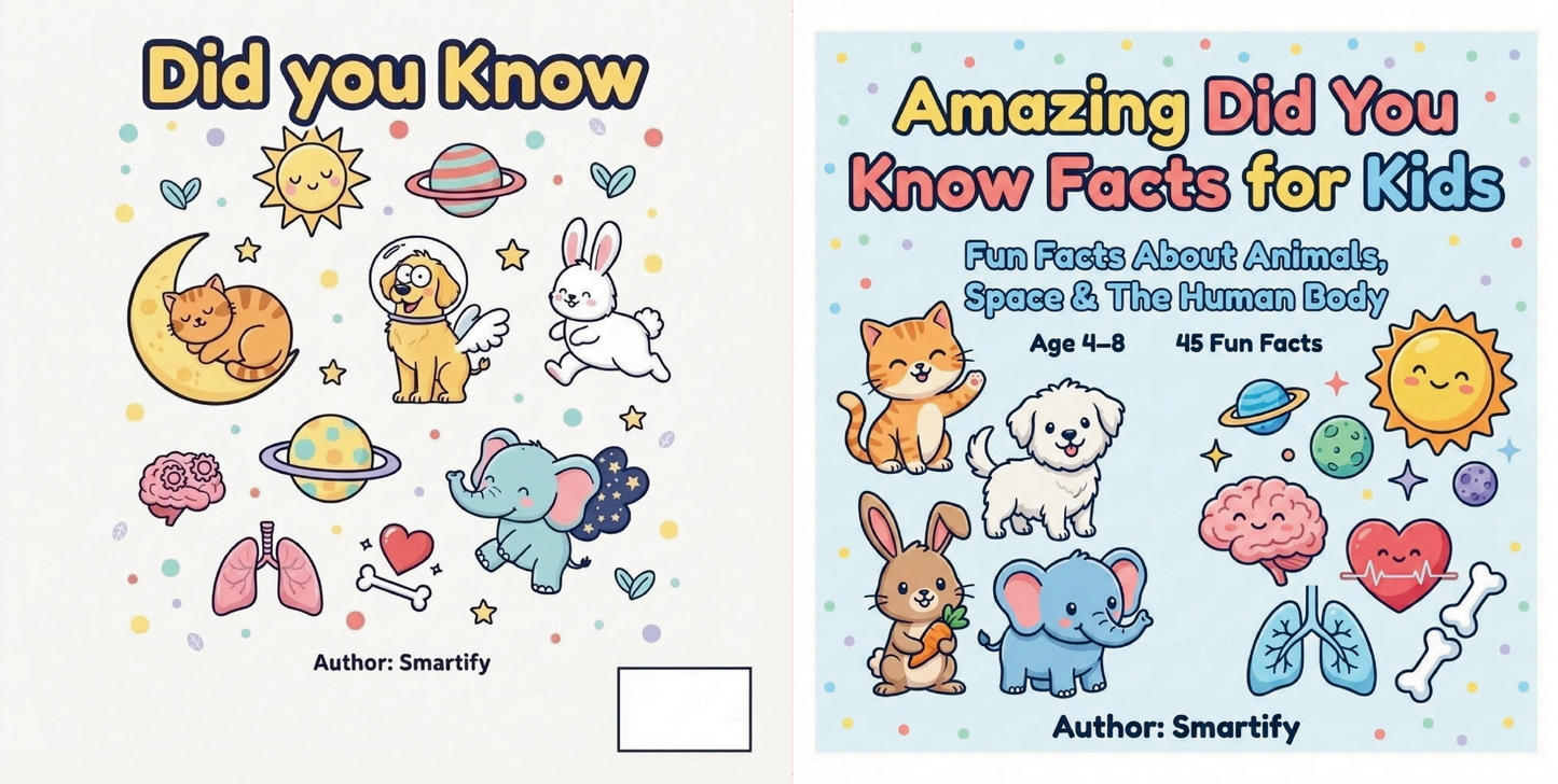 Fun Science Facts for Kids: Animals, Space & the Human Body : Did You Know Facts for Curious Kids: Educational Facts About Animals, Space, and the Human Body for Ages 4-8