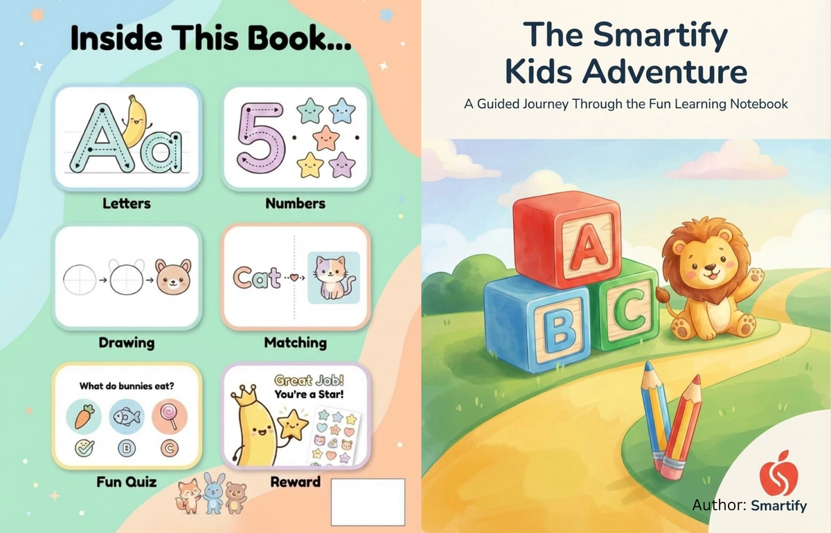 The Smartify Kids Adventure, Letters, Numbers, Quiz: Ages 3-6