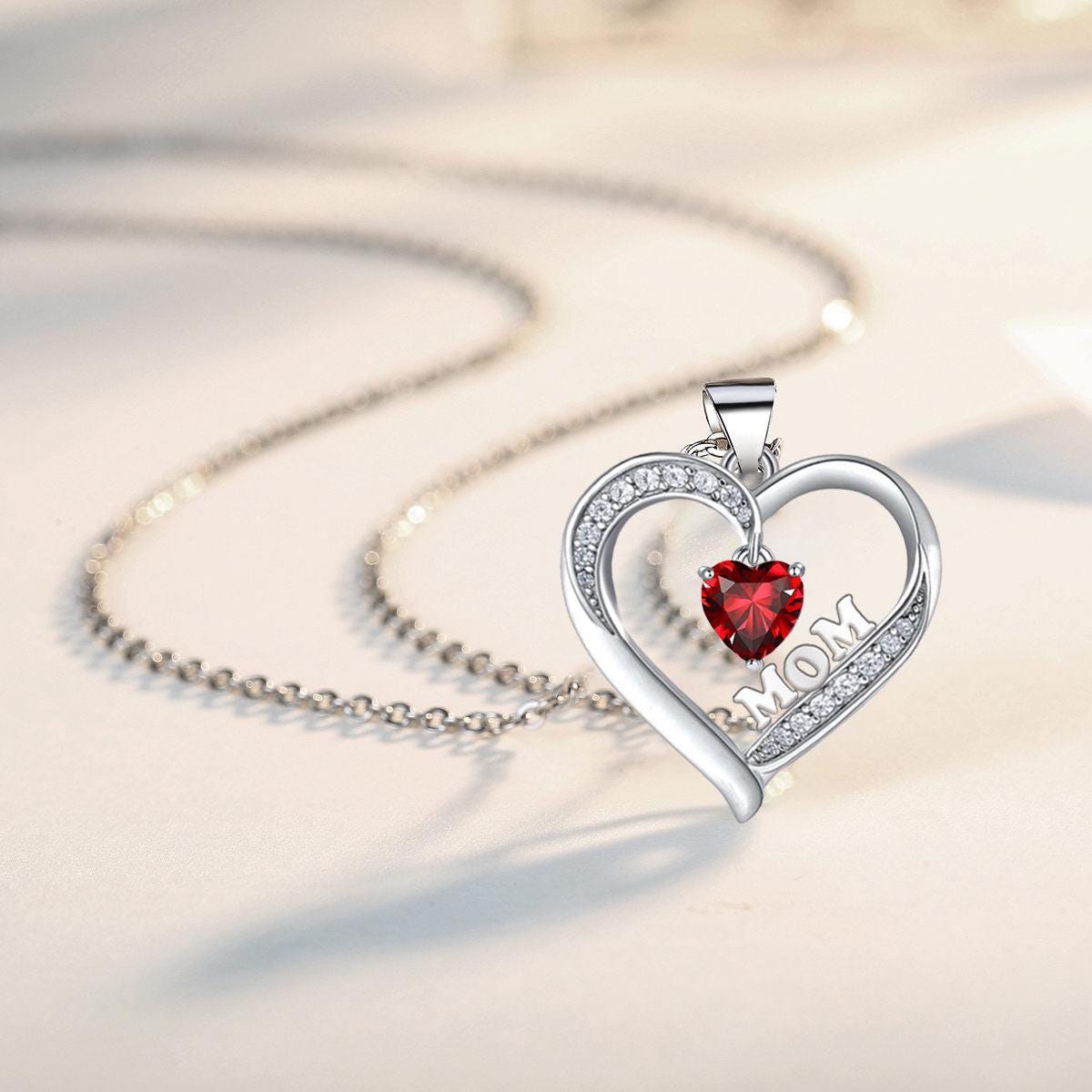 Amazing 14k White Gold Plated 5A Cubic Zirconia Heart Pendant Necklace for Women