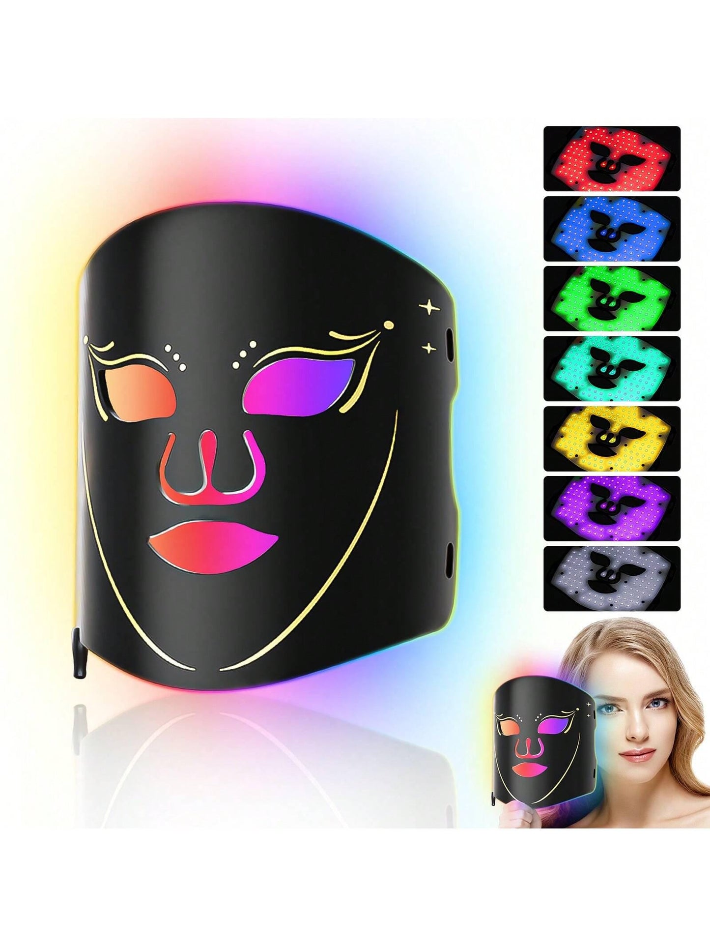 Red Light Mask For Face, Facial Skin Care Mask, Soft Lightweight And Foldable As A Gift, Or Home, Travel Use