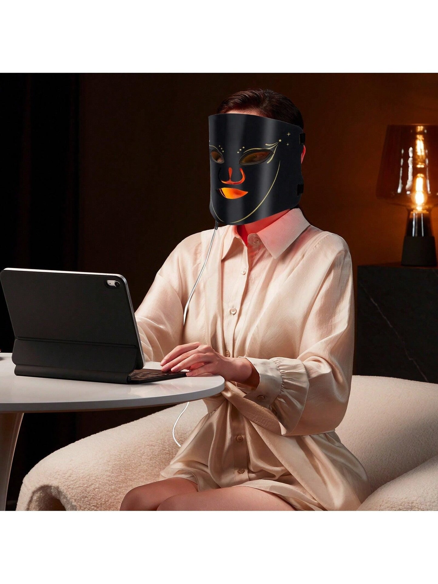 Red Light Mask For Face, Facial Skin Care Mask, Soft Lightweight And Foldable As A Gift, Or Home, Travel Use