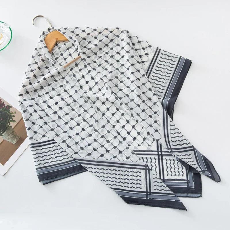 115cm Chiffon Keffiyeh Kerchief Square Headscarf Islam Arab Palestine Head Neck Scarves Headwrap