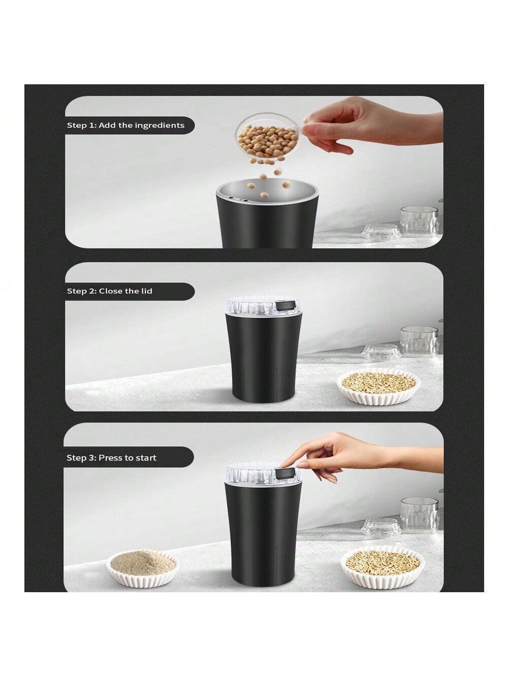 Electric Coffee Bean Grinder, Food Processor, Food Mixer, 300W Powerful Spice Grinder Electric, Grain Mills, Espresso Grinder Herb Grinder
