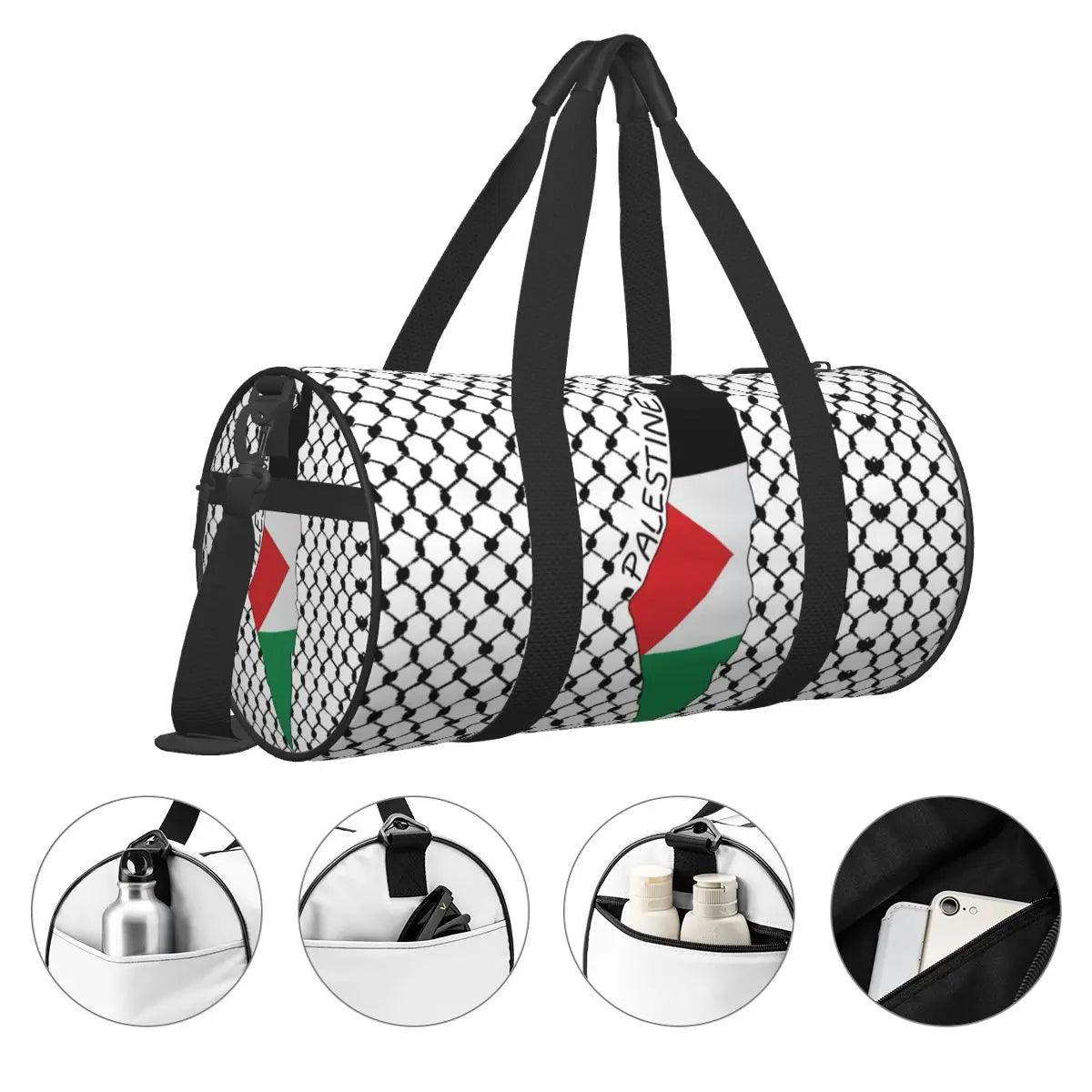 Palestine Flag Map Travel Bag Kufiya Hatta Swimming Gym Bag Men's Design Large Capacity