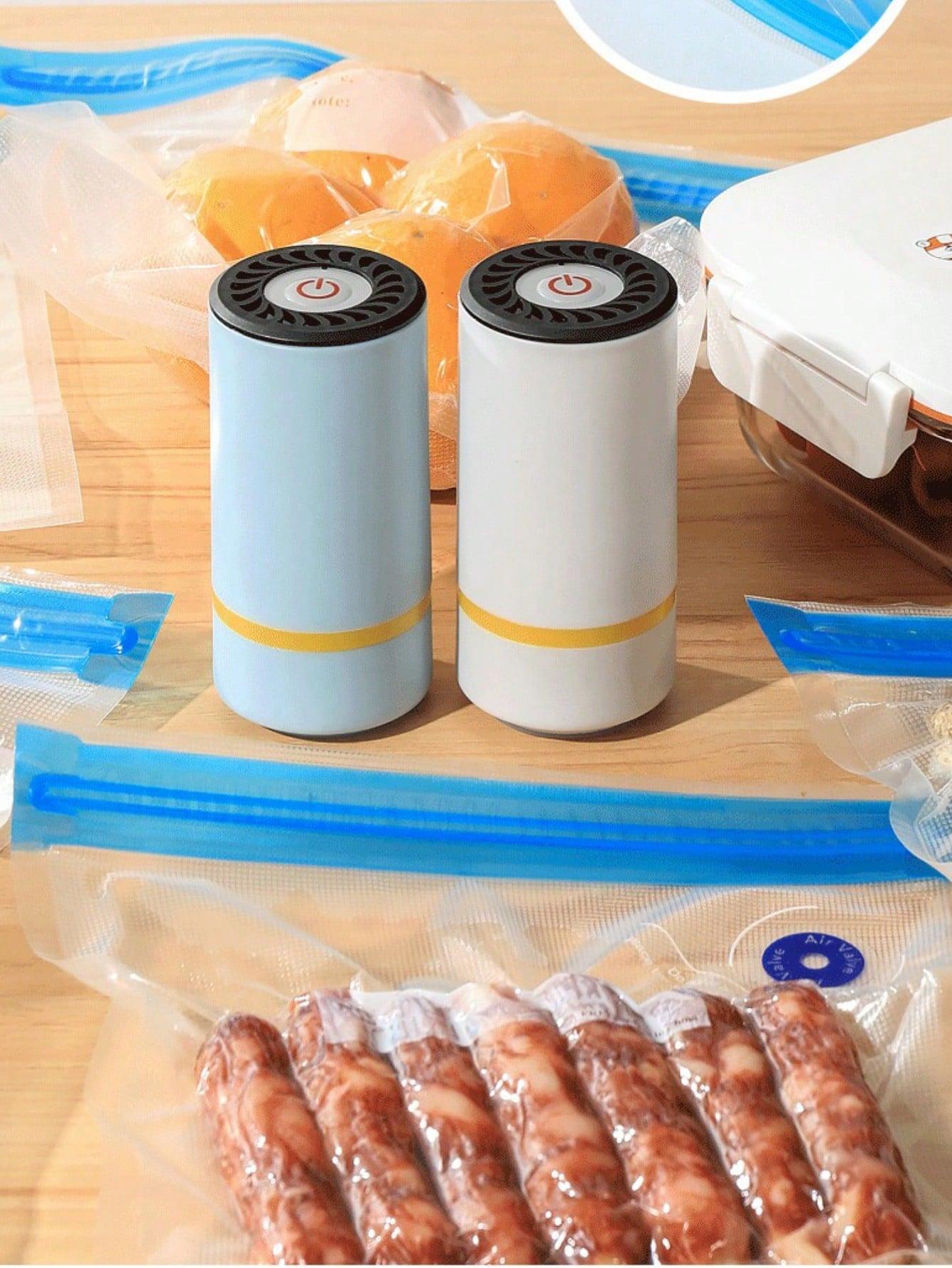 1 Pc Portable Handheld Electric Vacuum Machine, Food Vacuum Storage Bag, Vacuum Sealed Zipper (Reusable Vacuum Bag) 3-In-1 L and M