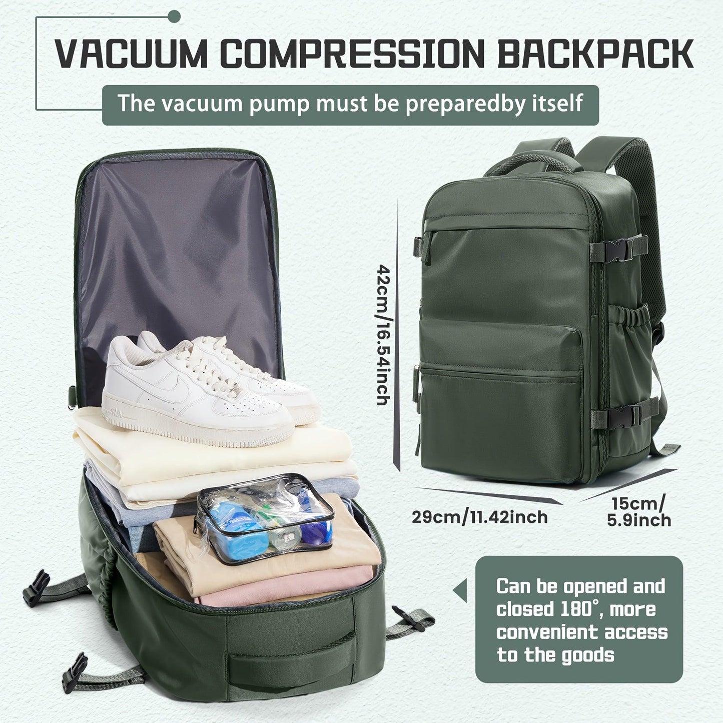 Fashionable Women'S Backpack, Men'S Business Travel Bag, Vacuum Compressed Travel, Multifunctional Laptop Bag, Short-Term Business Trip