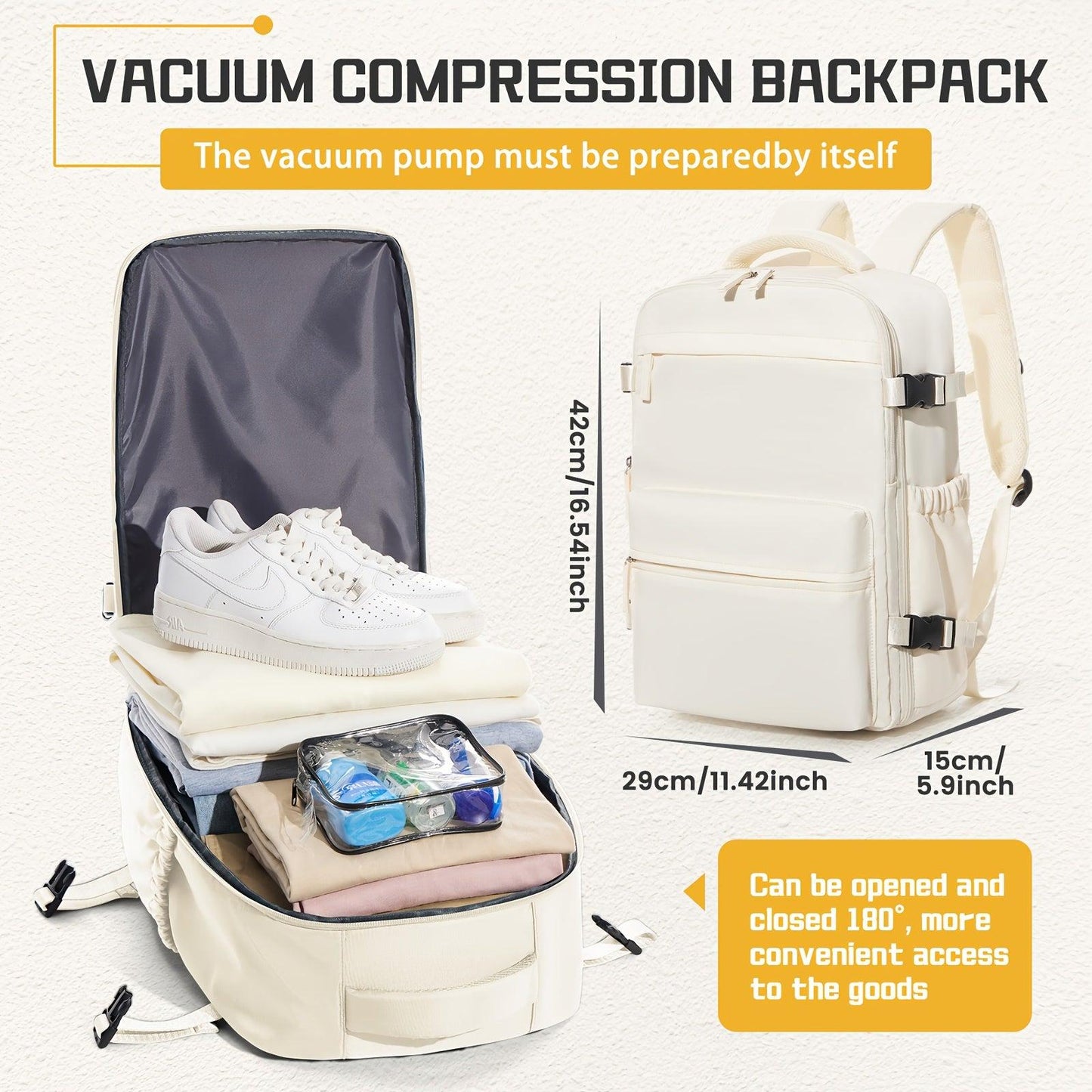 Fashionable Women'S Backpack, Men'S Business Travel Bag, Vacuum Compressed Travel, Multifunctional Laptop Bag, Short-Term Business Trip