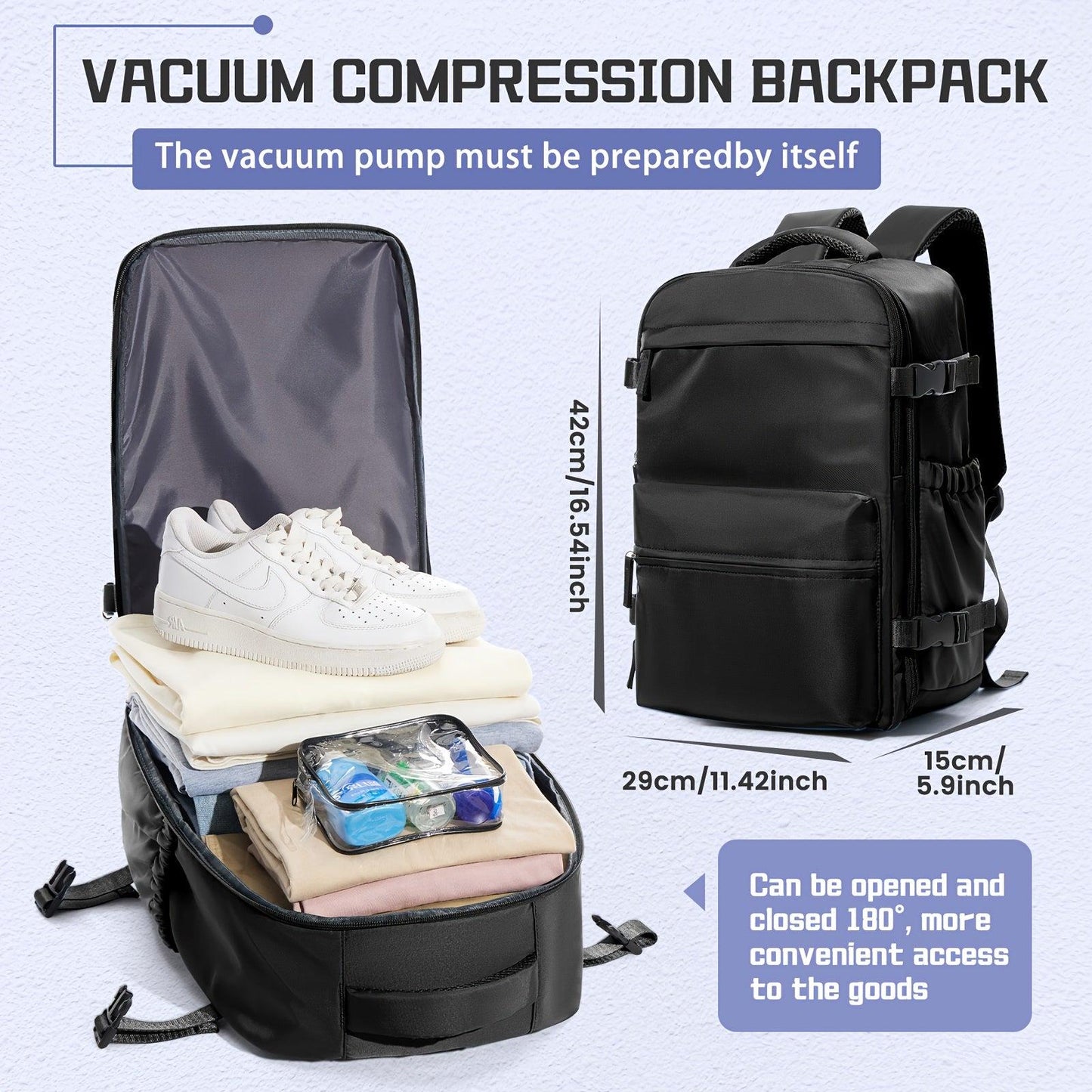 Fashionable Women'S Backpack, Men'S Business Travel Bag, Vacuum Compressed Travel, Multifunctional Laptop Bag, Short-Term Business Trip