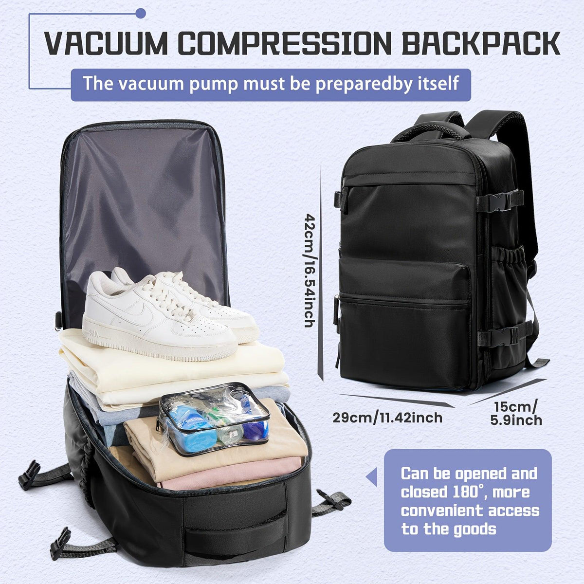Fashionable Women'S Backpack, Men'S Business Travel Bag, Vacuum Compressed Travel, Multifunctional Laptop Bag, Short-Term Business Trip