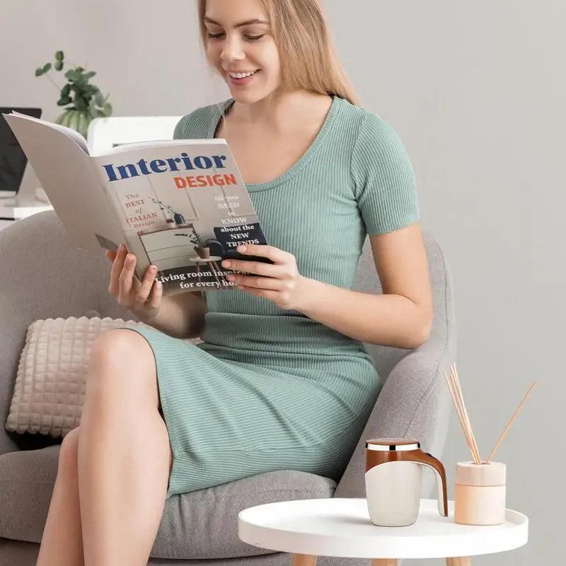 Automatic Stirring Cup Portable Automatic Stirring Cup Magnetic Rotating Stirring Mug Travel Coffee Milk Mug for Home Office