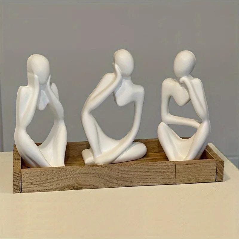 001- DIY Deep Reflection on Human Candle Ornament Silicone Molds Gypsum Candlestick Desktop Decoration Pendant Resin Mold Handicrafts