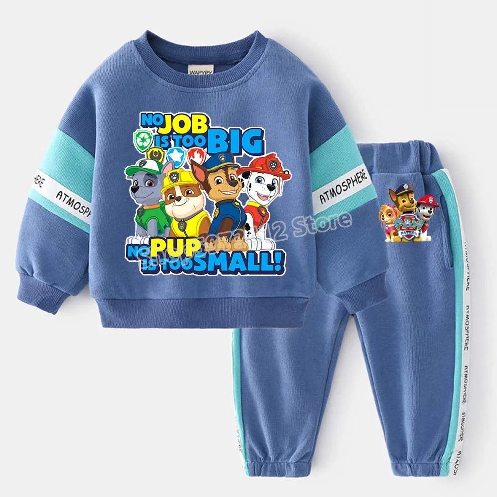 001- Hot Game Paw patrols Children Clothes Boy Girl Sweater Fleece Pullover Sweatshirt Pants Kid Tracksuit Winter Autumn Sportswear
