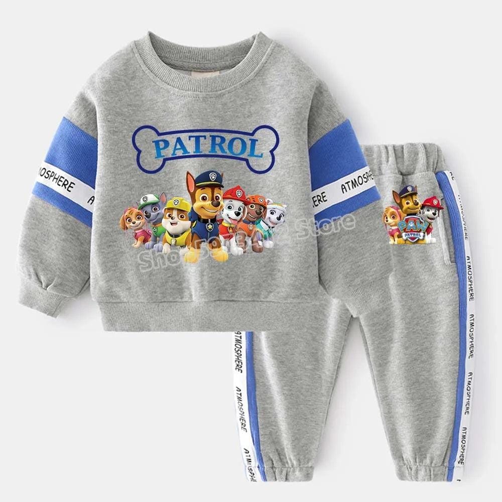 001- Hot Game Paw patrols Children Clothes Boy Girl Sweater Fleece Pullover Sweatshirt Pants Kid Tracksuit Winter Autumn Sportswear
