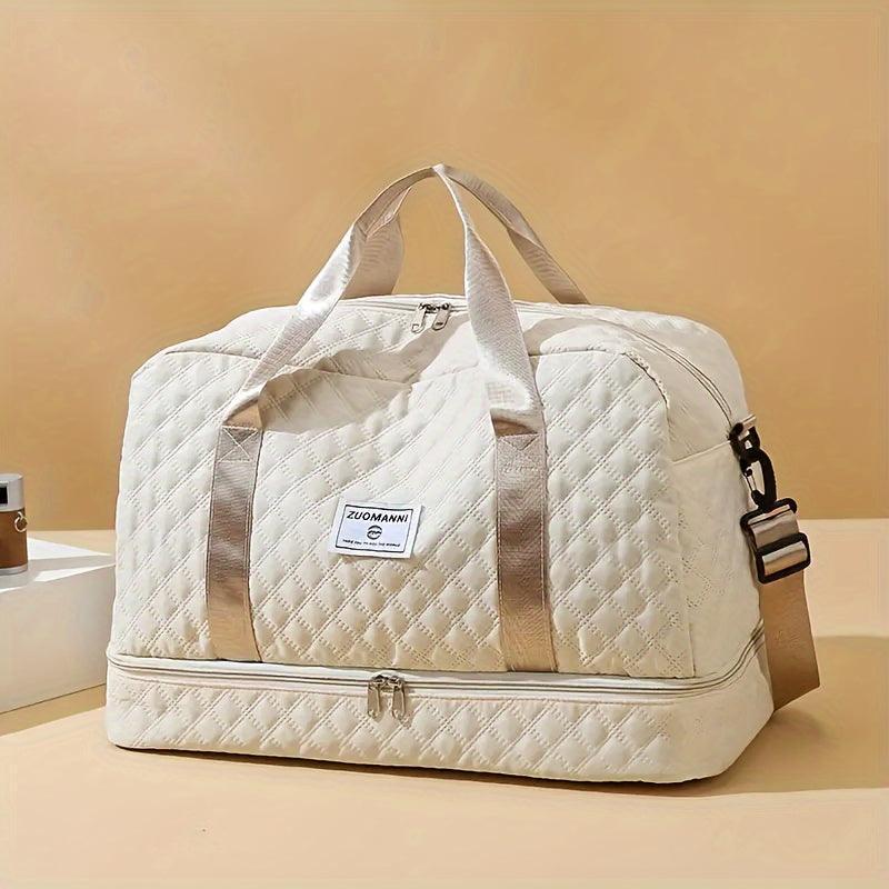Luxurious Oversized Duffel Bag - Stylish and Durable with Waterproof Compartment, Multi-Functional Carry & Handy and Side Pockets