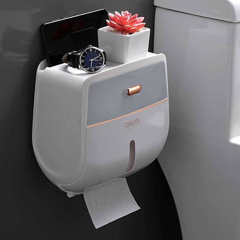 Toilet Roll Paper, Holder Large Capacity, Tissue Storage Box, Wall Mounted, Waterproof, Bathroom Accessories