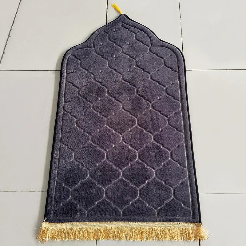 Flannel Prayer Mat Worship, Embossing Floor Carpets Non-Slip Soft Portable