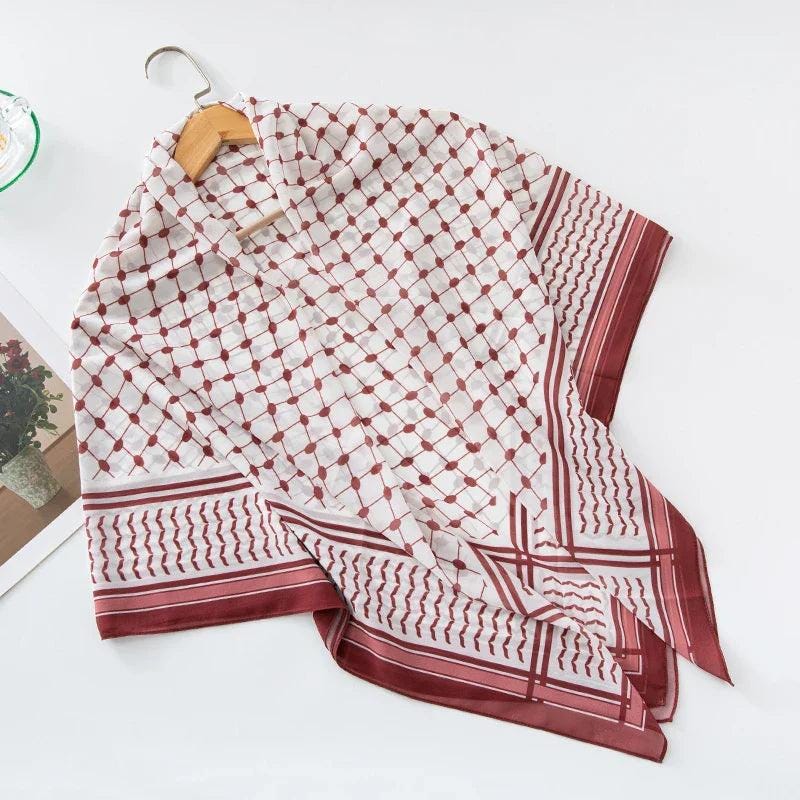 115cm Chiffon Keffiyeh Kerchief Square Headscarf Islam Arab Palestine Head Neck Scarves Headwrap