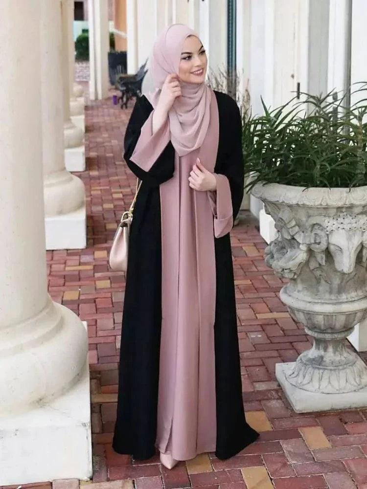 Muslim Party Dress for Women Abaya 2 Piece Long Dress Robe Jellabiya 2024