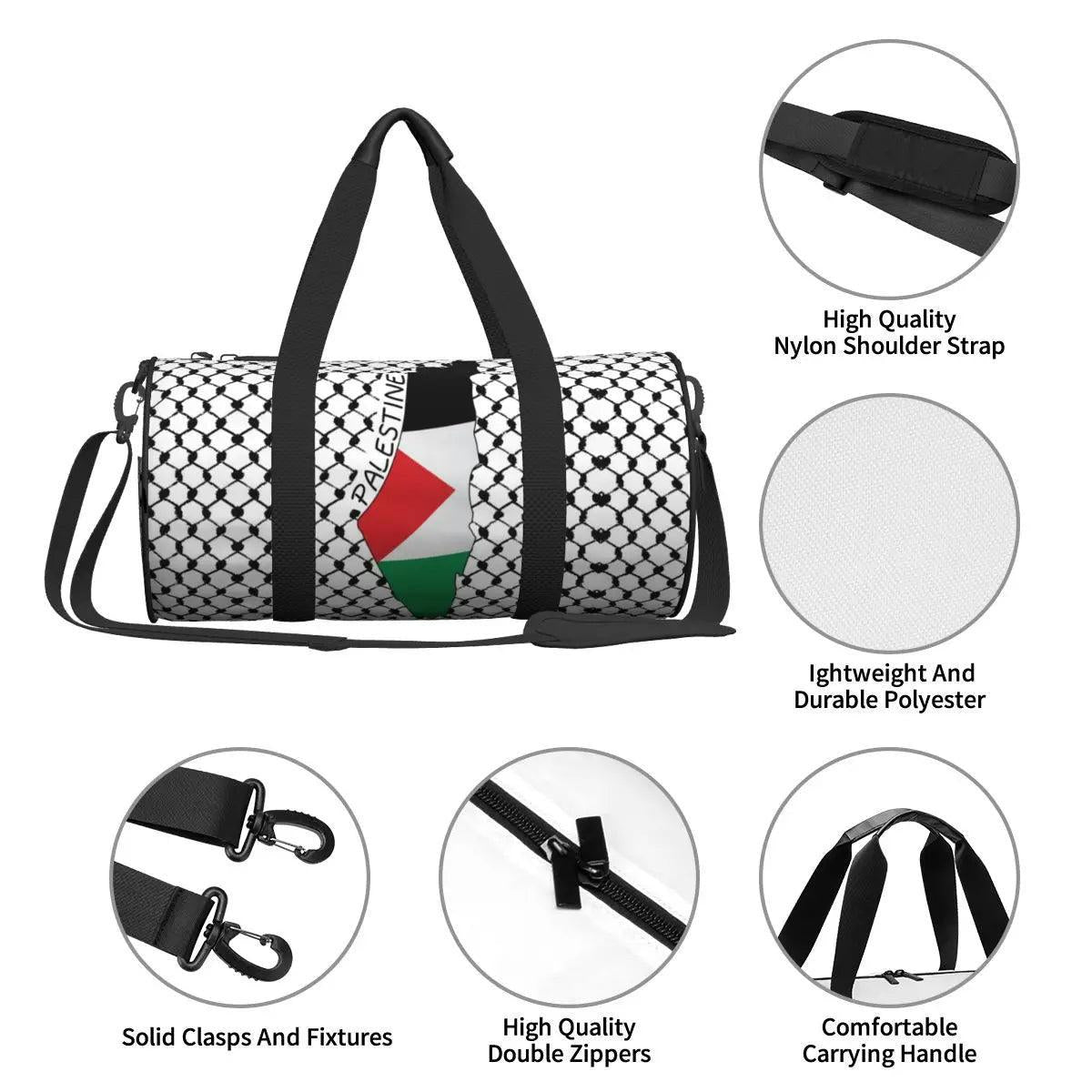 Palestine Flag Map Travel Bag Kufiya Hatta Swimming Gym Bag Men's Design Large Capacity