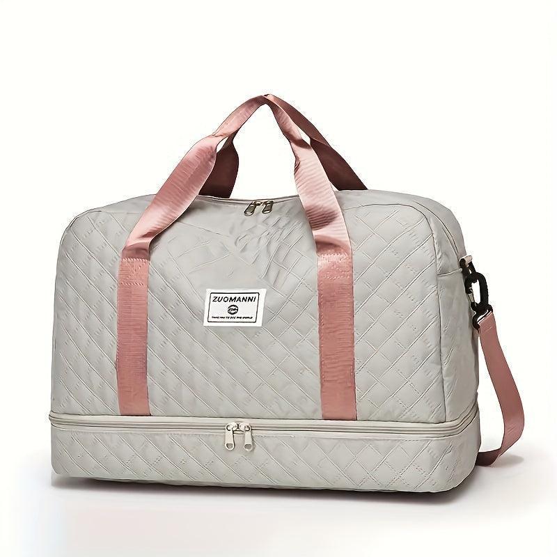 Luxurious Oversized Duffel Bag - Stylish and Durable with Waterproof Compartment, Multi-Functional Carry & Handy and Side Pockets