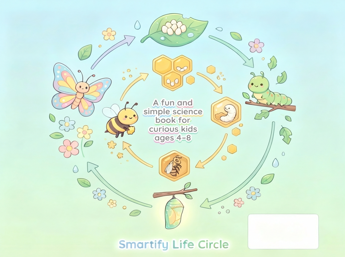 Educated Video: Butterfly and Bee Life Cycles for Kids | Nature Science Book Ages 4-8