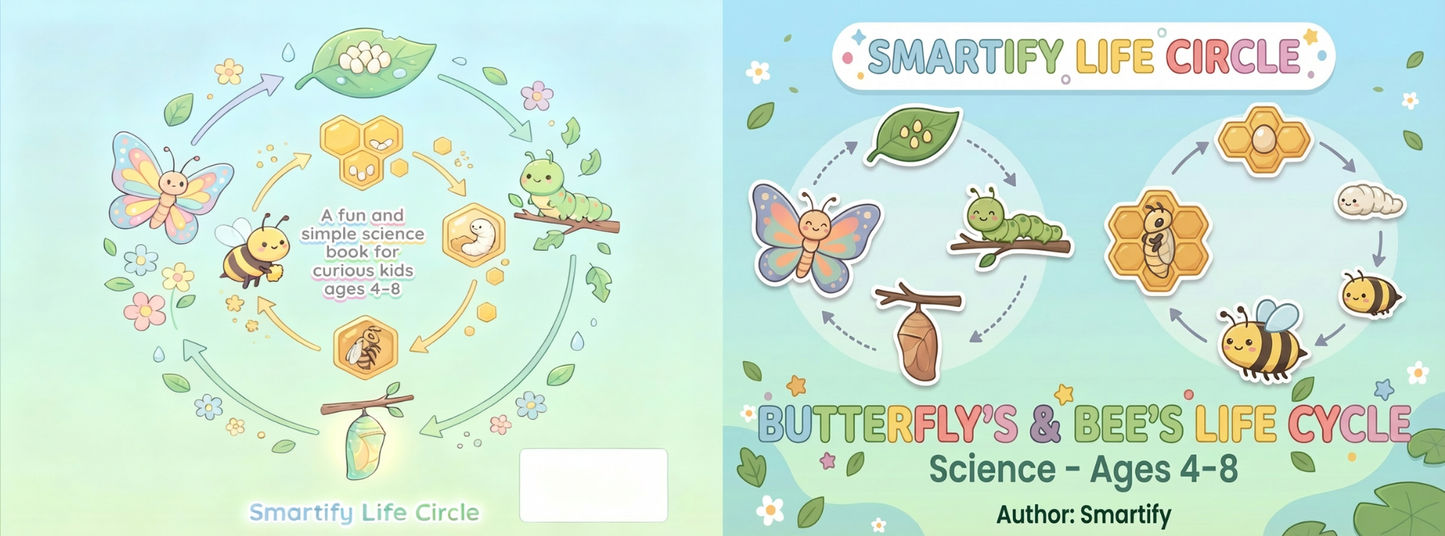 Butterfly and Bee Life Cycles for Kids | Nature Science Book Ages 4-8: Discover How Butterflies and Bees Grow, Change, and Help
