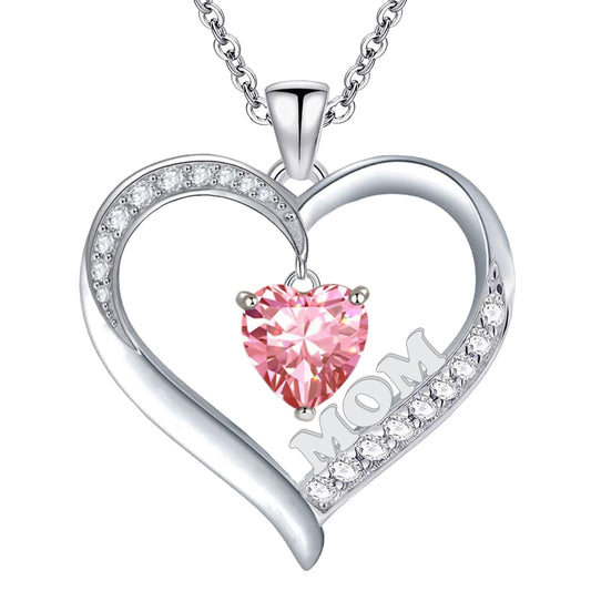 Amazing 14k White Gold Plated 5A Cubic Zirconia Heart Pendant Necklace for Women