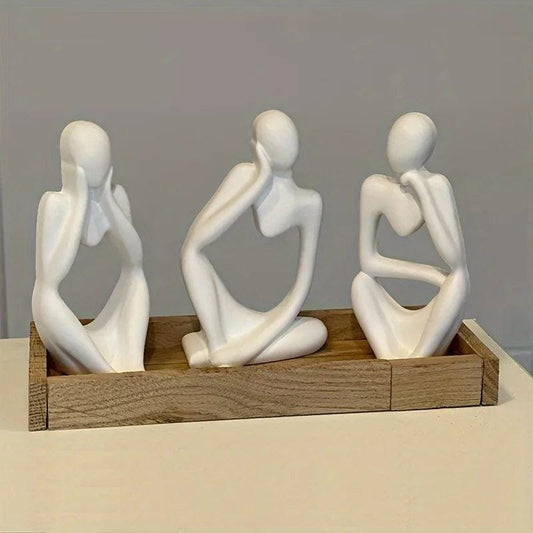 001- DIY Deep Reflection on Human Candle Ornament Silicone Molds Gypsum Candlestick Desktop Decoration Pendant Resin Mold Handicrafts