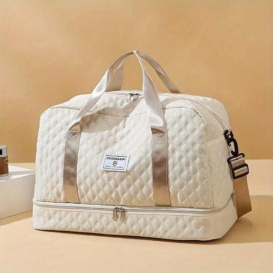 Luxurious Oversized Duffel Bag - Stylish and Durable with Waterproof Compartment, Multi-Functional Carry & Handy and Side Pockets