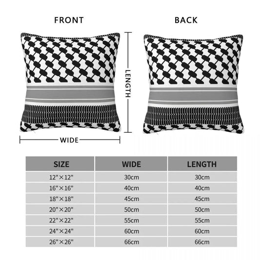 Palestinian Map Black and White Keffiyeh Pillow Cover Palestine Flag Soft Pillowcase Cushion