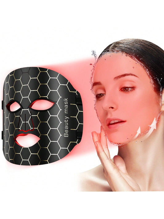 Red Light Mask For Face, 7 Color LED Light Face Mask, Suitable For Acne-Prone, Sensitive, Flabby, Dull Skin, Travel Home Use